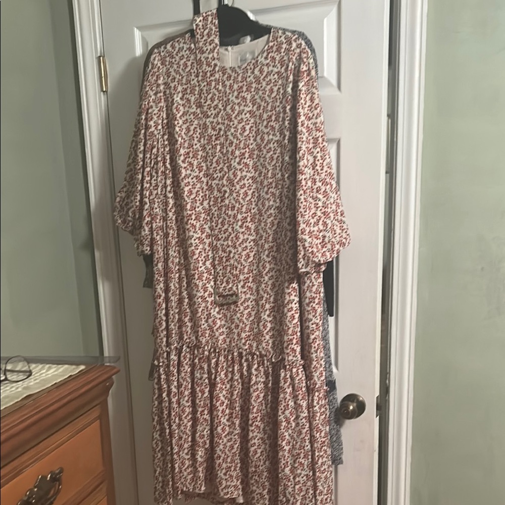 Dainty Jewells Red and White Long Sleeve Dress